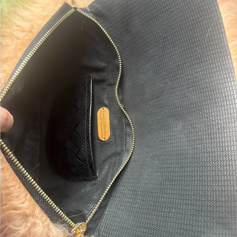 Colorful Real Mongolian Lamb Fur Handmade Boho Style, Fold Over Flap Handbag